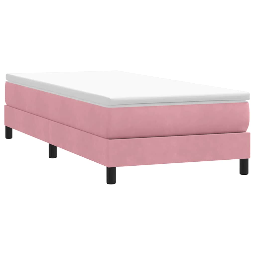 Box spring krevet s madracem ružičasti 90x220 cm baršunasti