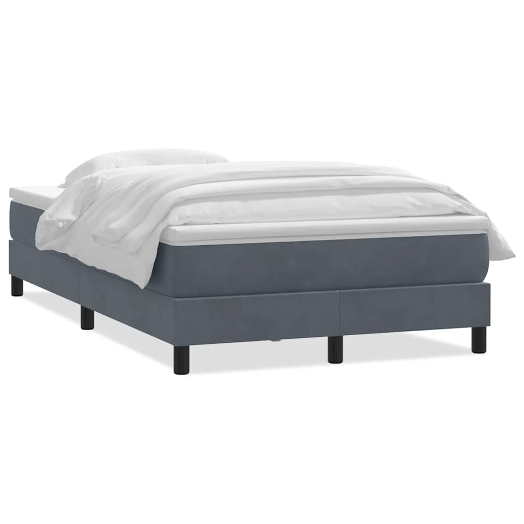 Box Spring krevet s madracem tamno sivi 120x220 cm baršun
