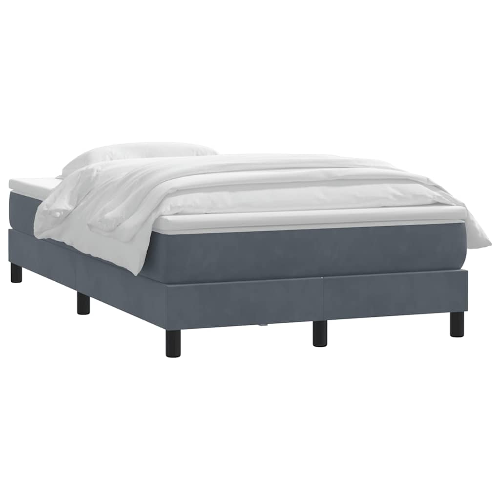 Box Spring krevet s madracem tamno sivi 120x220 cm baršun