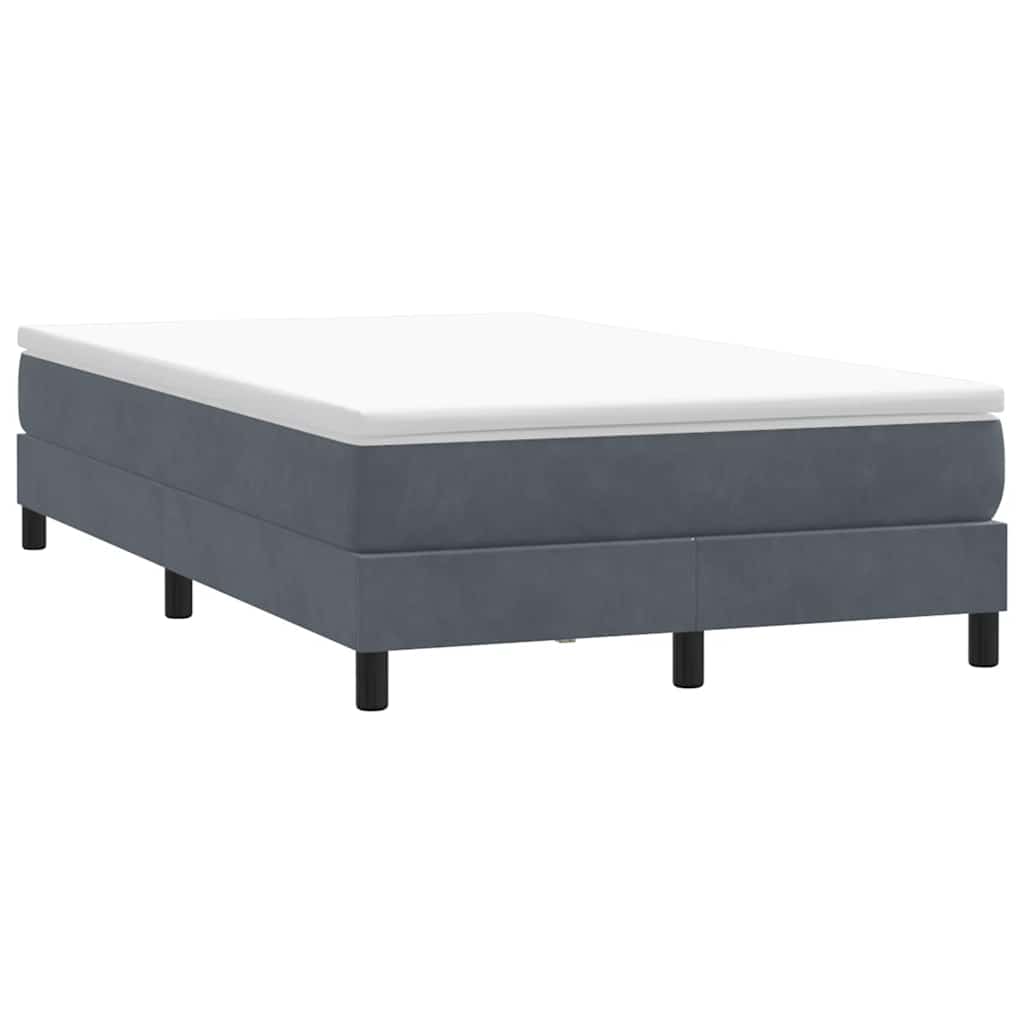 Box Spring krevet s madracem tamno sivi 120x220 cm baršun