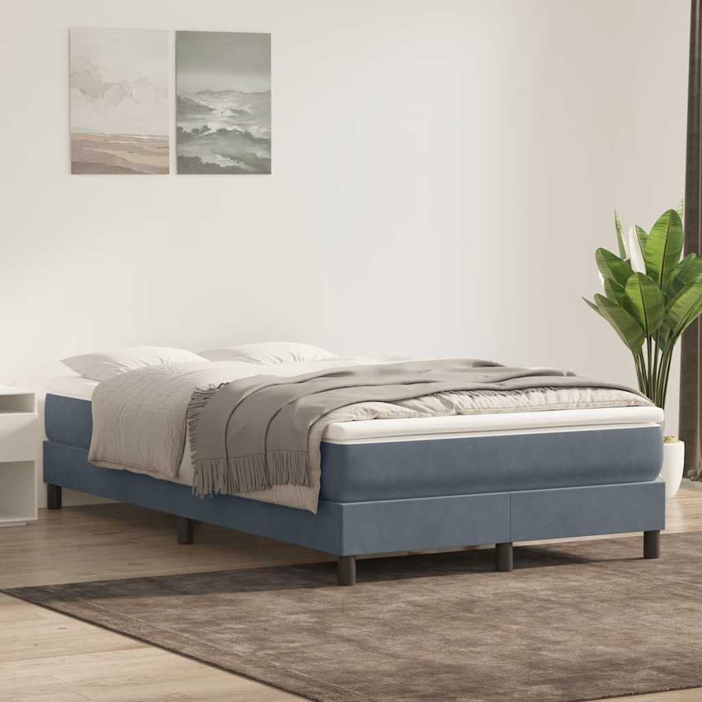 Box Spring krevet s madracem tamno sivi 120x220 cm baršun