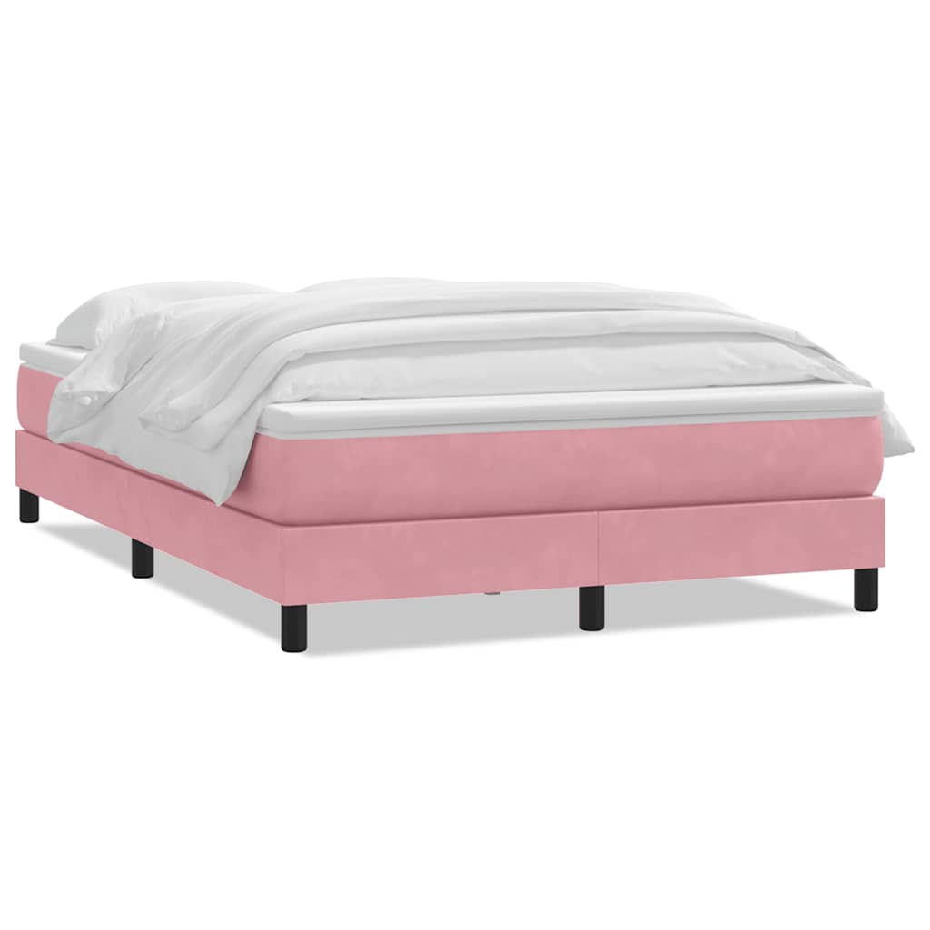 Box Spring krevet s madracem ružičasti 140x220 cm baršun