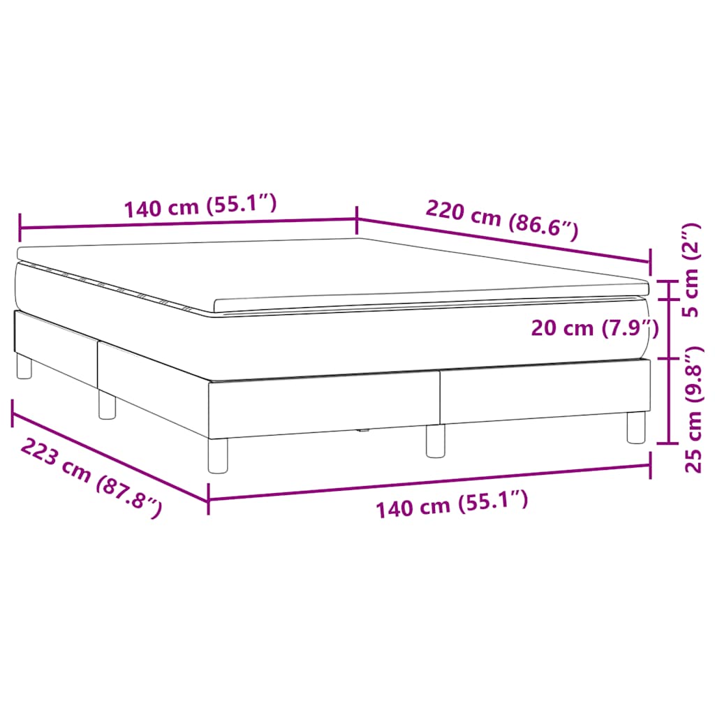 Box Spring krevet s madracem ružičasti 140x220 cm baršun