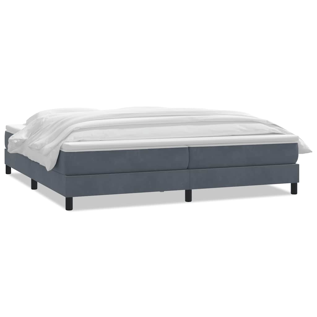 Box spring krevet s madracem tamnosivi 180x220 cm baršunasti
