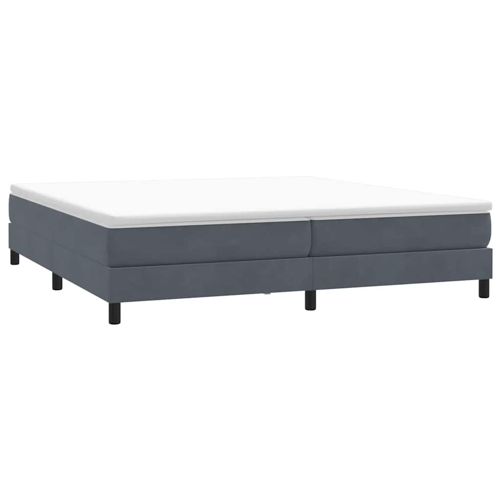 Box spring krevet s madracem tamnosivi 180x220 cm baršunasti