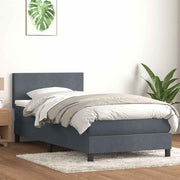 Box Spring krevet s madracem tamno sivi 80x210 cm baršun