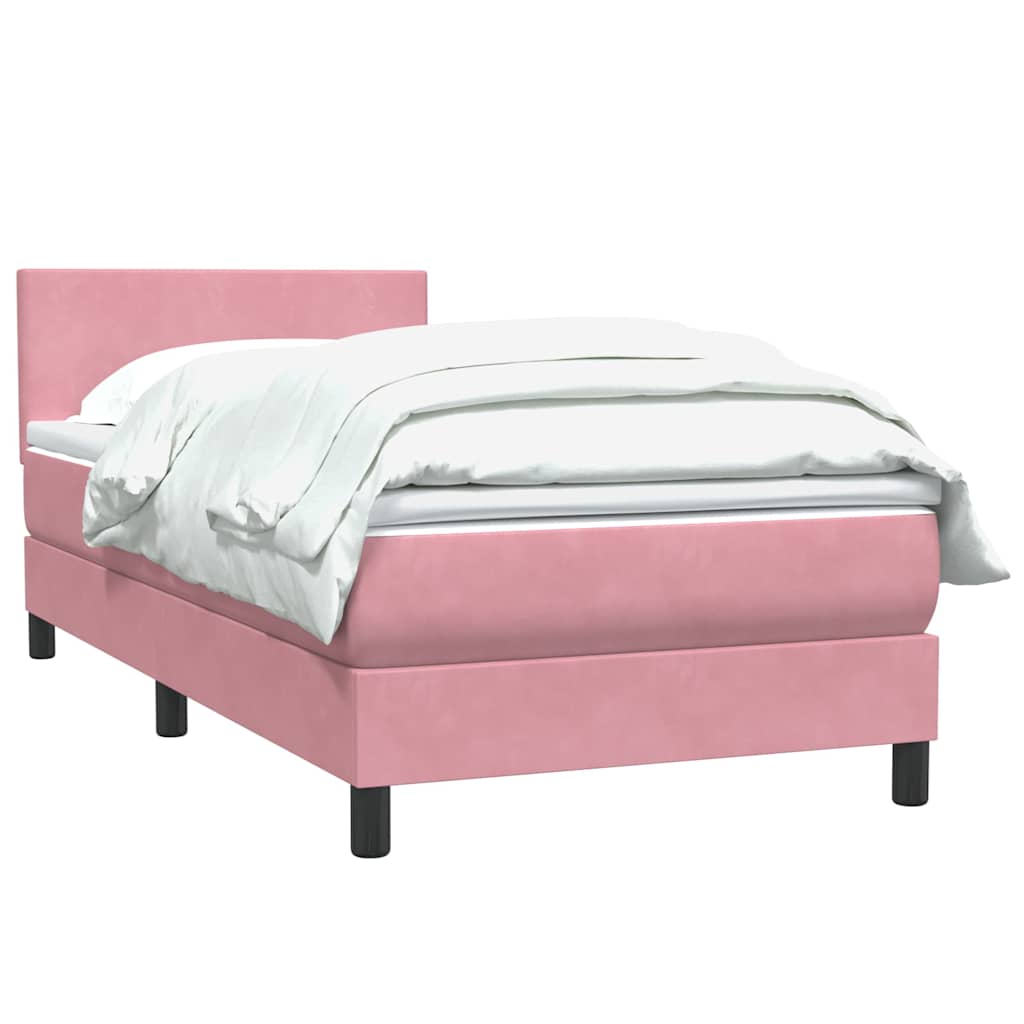 Box Spring krevet s madracem ružičasti 90x210 cm samt