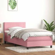Box Spring krevet s madracem ružičasti 90x210 cm samt