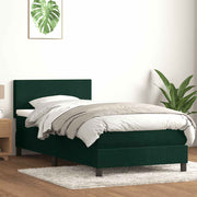 Box Spring krevet s madracem tamnozeleni 80x220 cm baršun