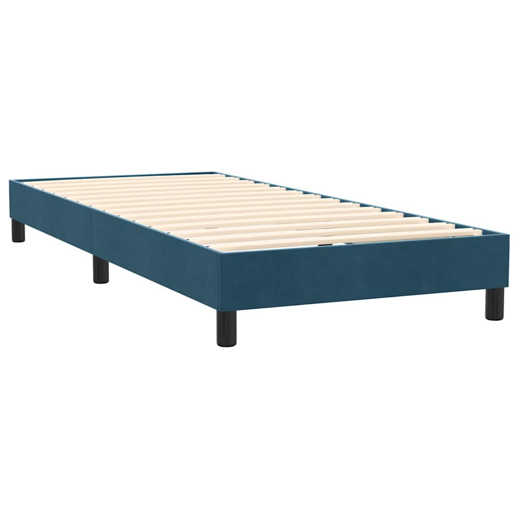 Box spring krevet s madracem tamnoplavi 80x220 cm baršunasti