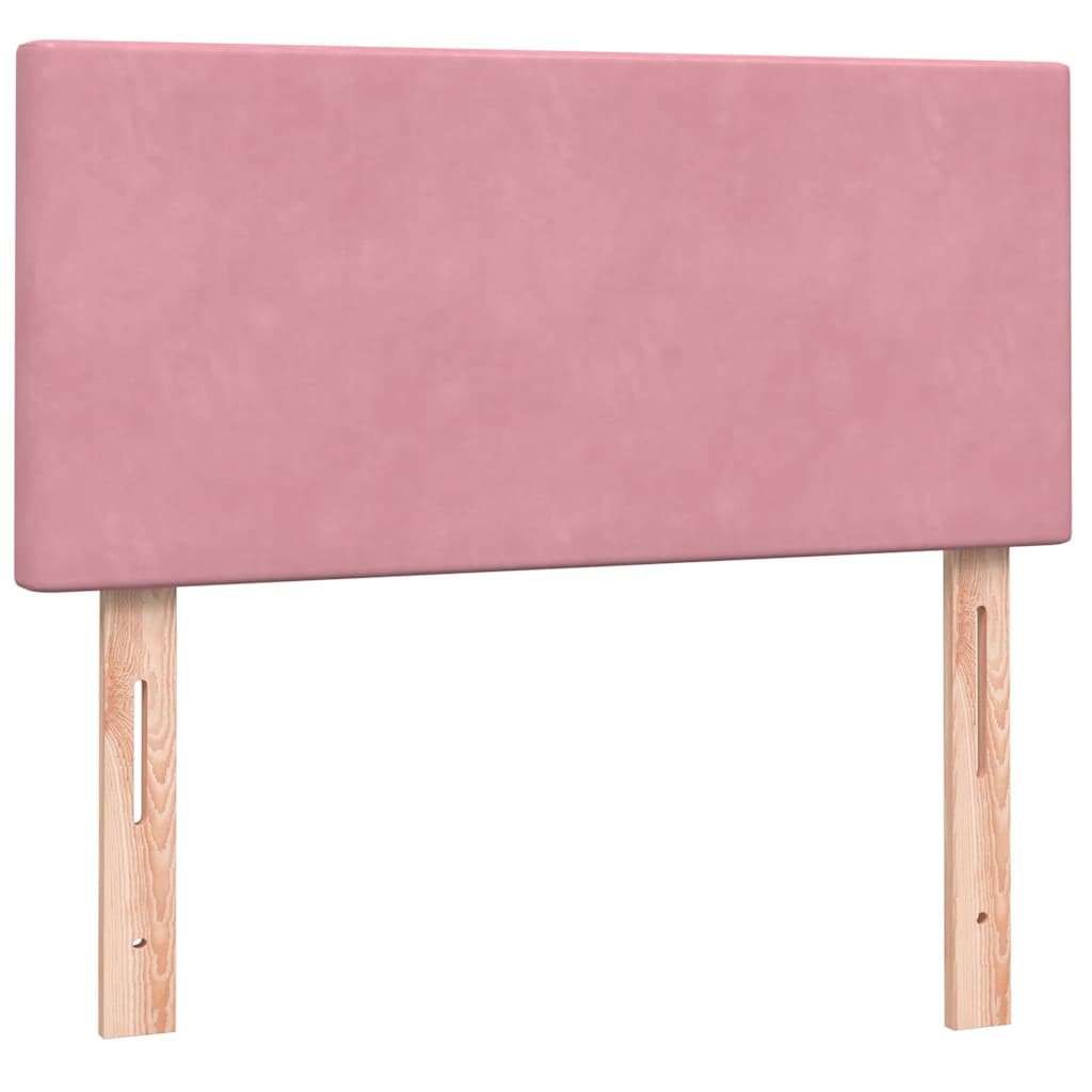 Box spring krevet s madracem ružičasti 90x220 cm baršunasti