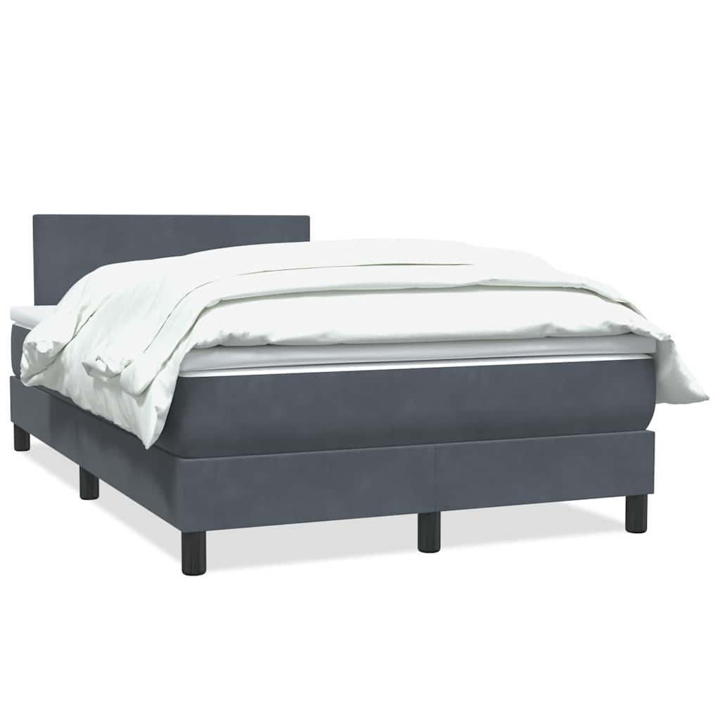 Box Spring krevet s madracem tamno sivi 120x220 cm baršun