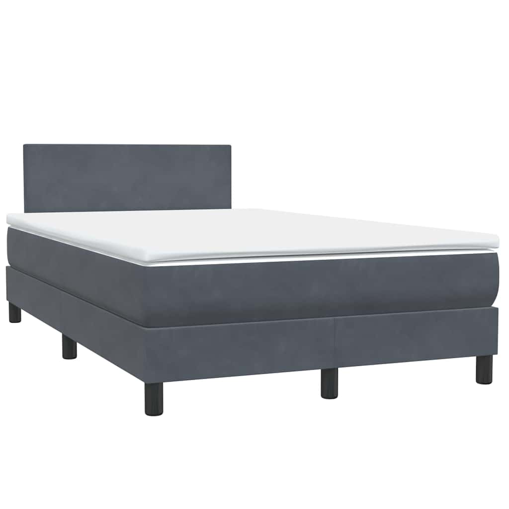 Box Spring krevet s madracem tamno sivi 120x220 cm baršun