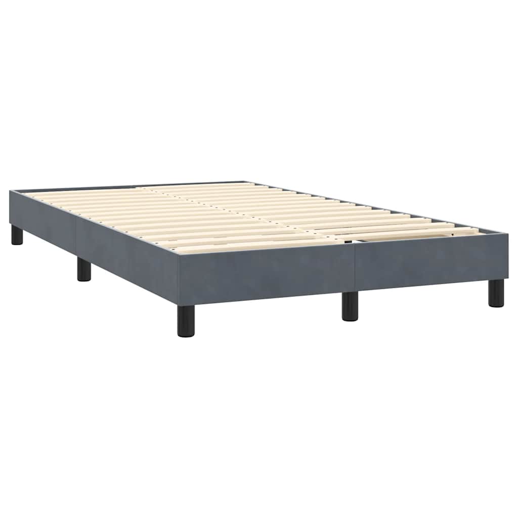 Box Spring krevet s madracem tamno sivi 120x220 cm baršun