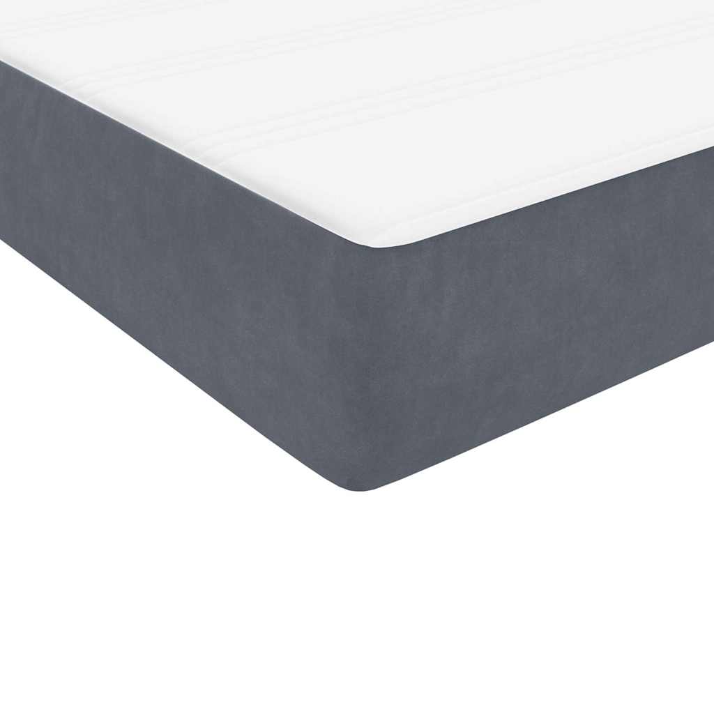 Box Spring krevet s madracem tamno sivi 120x220 cm baršun