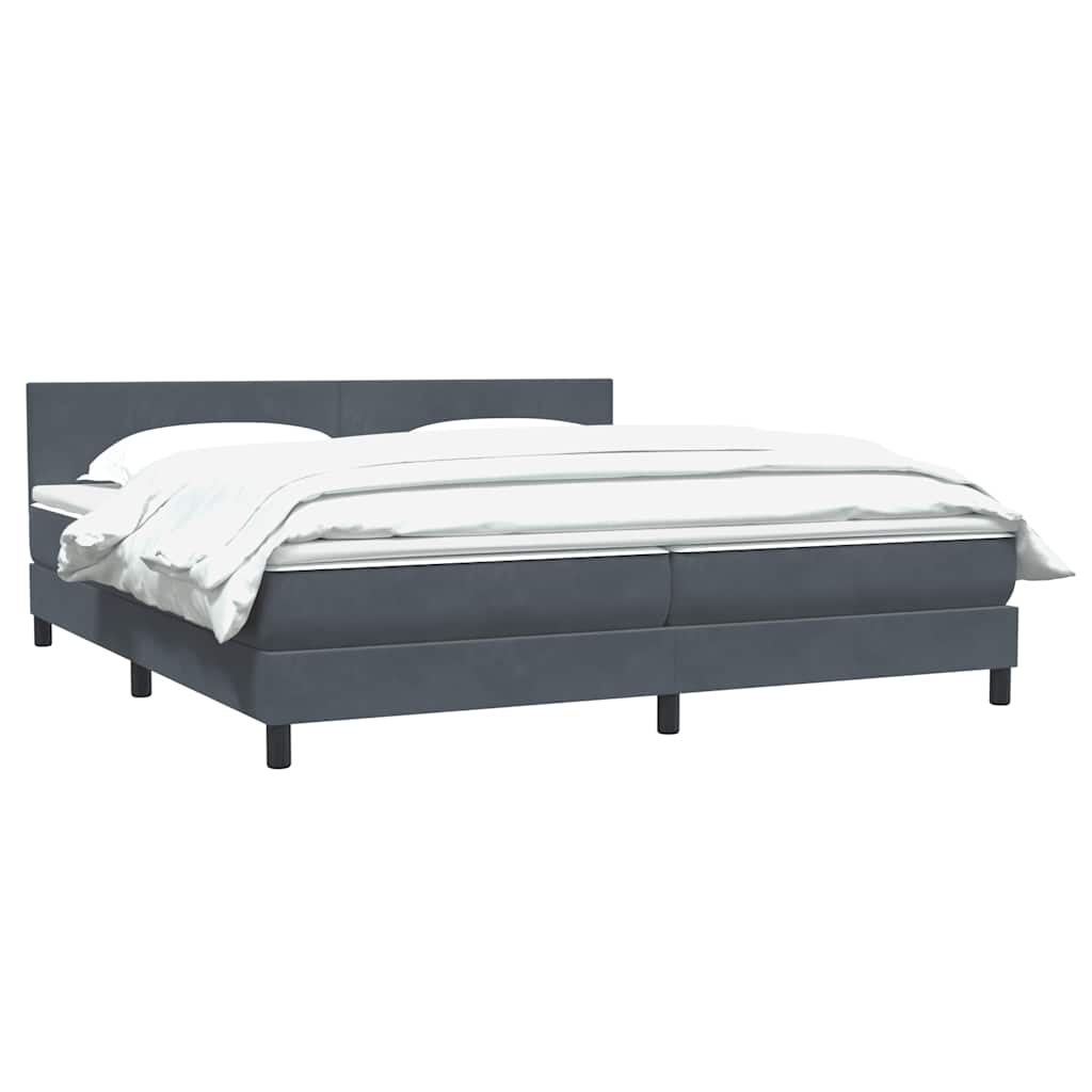 Box spring krevet s madracem tamnosivi 180x220 cm baršunasti