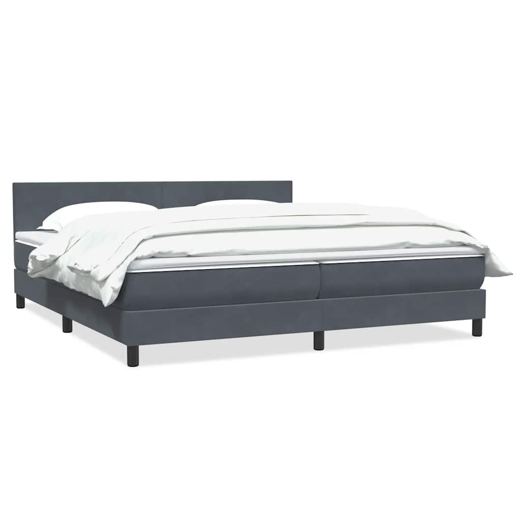 Box spring krevet s madracem tamnosivi 180x220 cm baršunasti