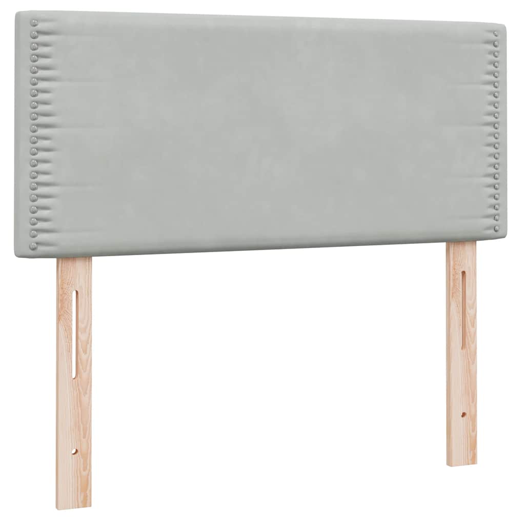 Box Spring krevet s madracem svijetlo sivi 80x220 cm samt