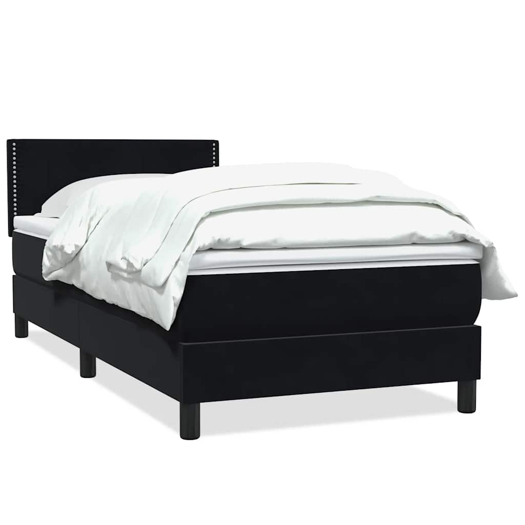 Box spring krevet s madracem crni 80 x 220 cm baršunasti