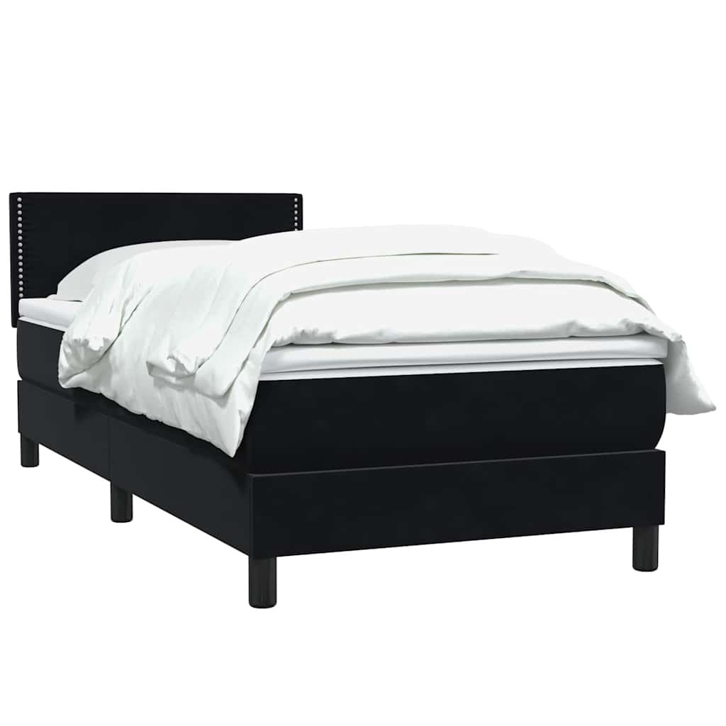 Box spring krevet s madracem crni 80 x 220 cm baršunasti