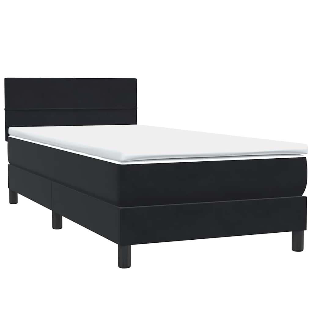 Box spring krevet s madracem crni 80 x 220 cm baršunasti