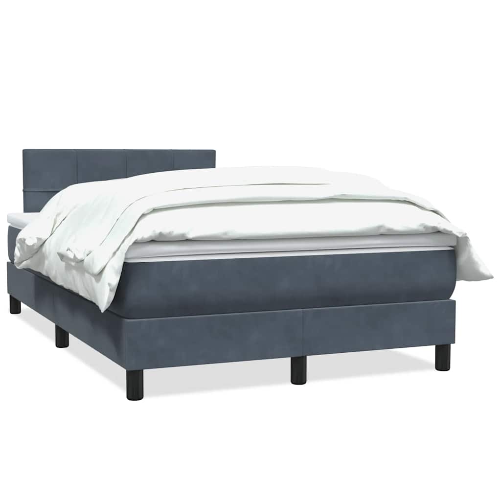 Box Spring krevet s madracem tamno sivi 120x220 cm baršun