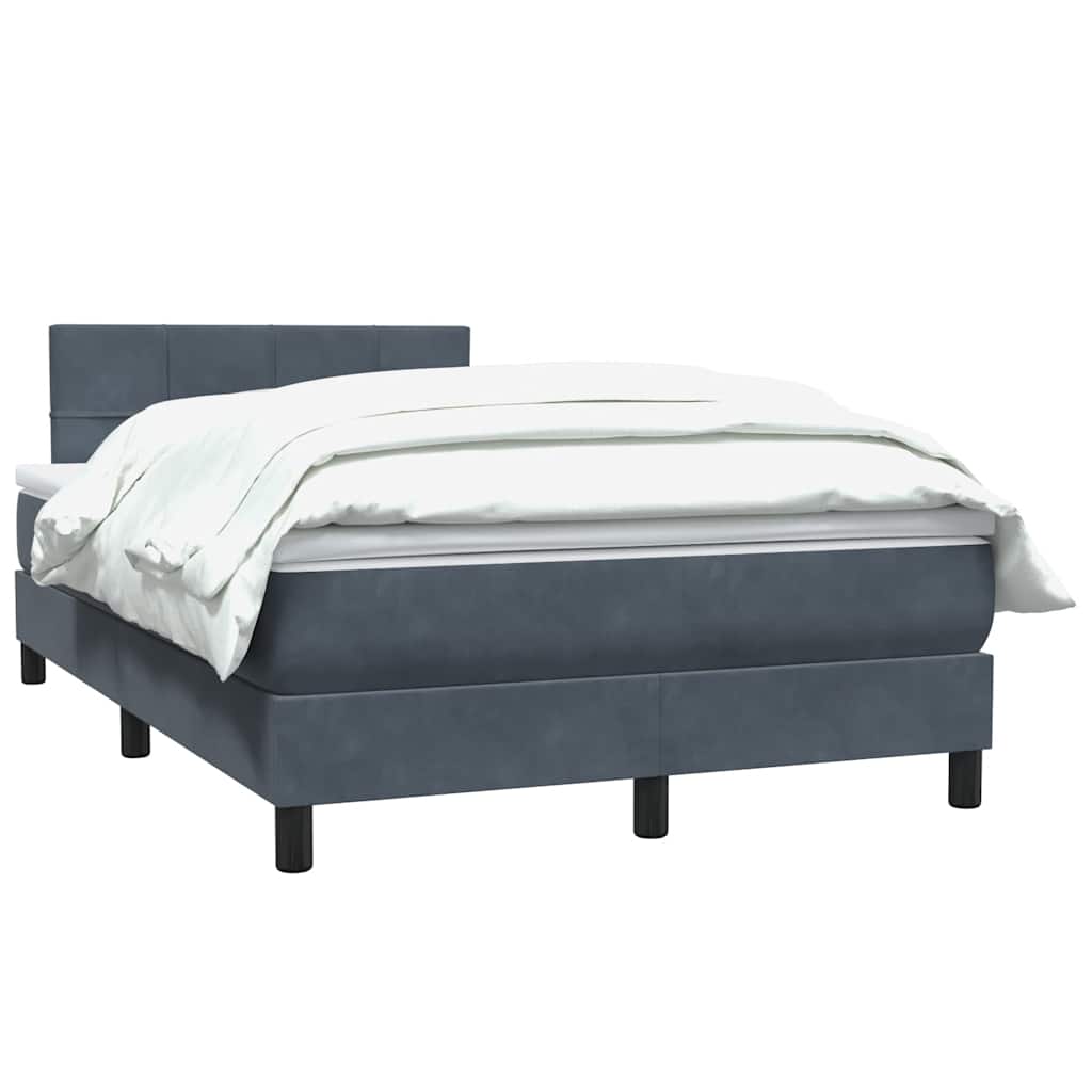 Box Spring krevet s madracem tamno sivi 120x220 cm baršun