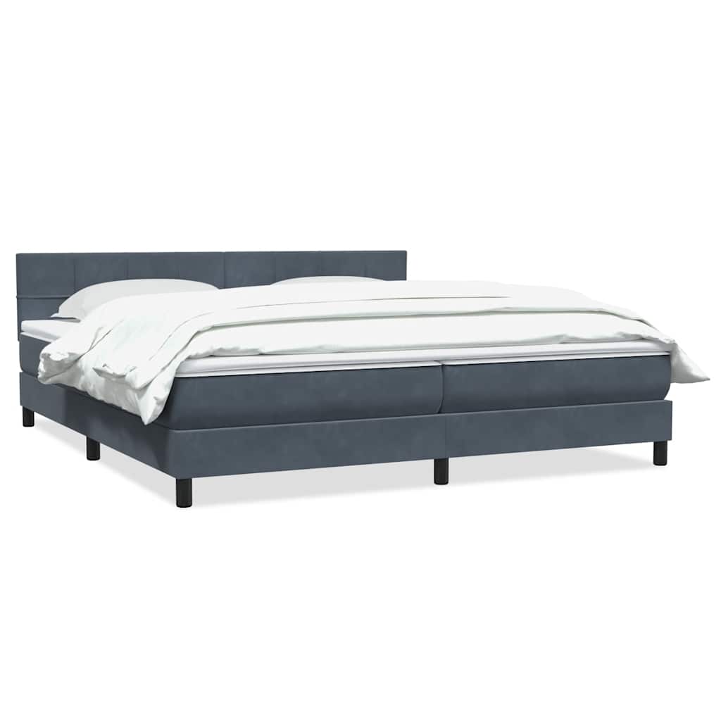 Box spring krevet s madracem tamnosivi 180x220 cm baršunasti
