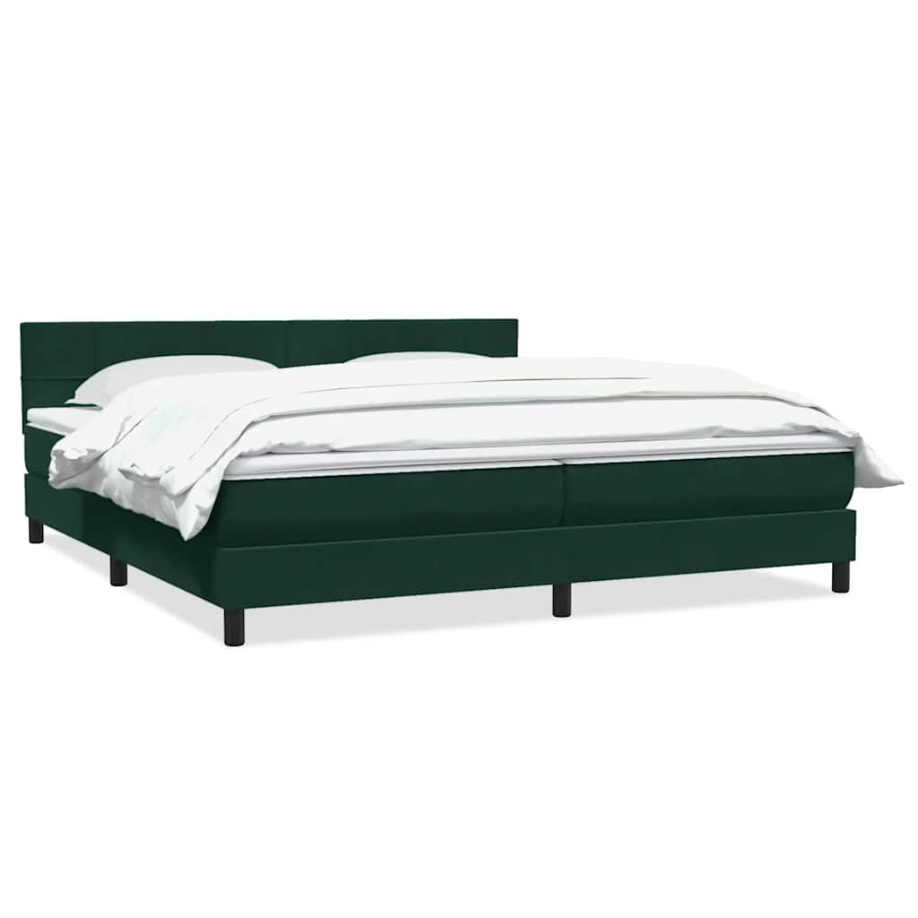 Box Spring krevet s madracem tamno zeleni 180x220 cm baršun