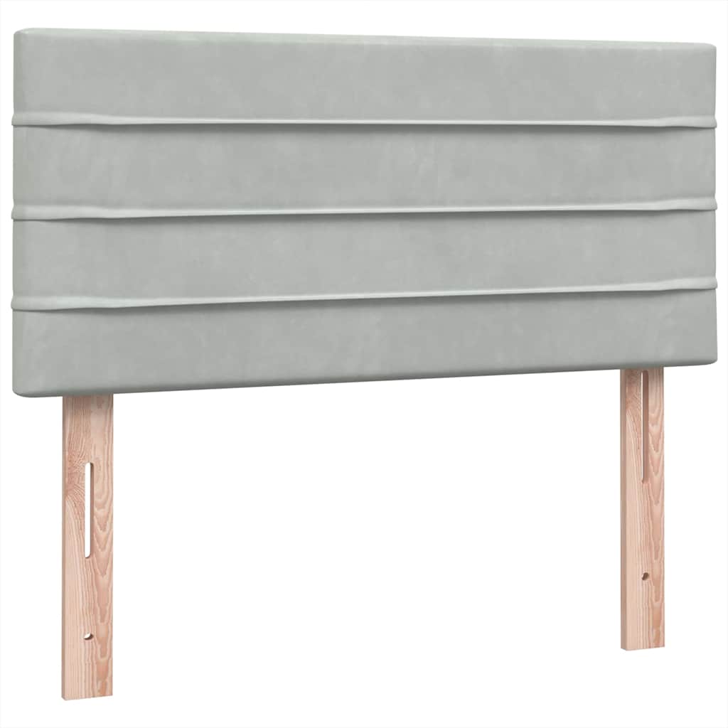 Box Spring krevet s madracem svijetlo sivi 80x210 cm baršun
