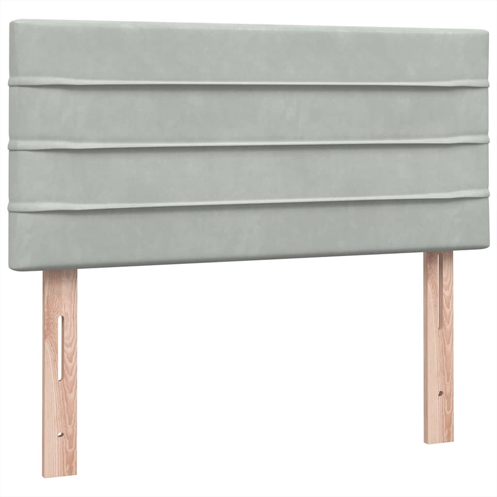 Box Spring krevet s madracem svijetlo sivi 90x210 cm baršun
