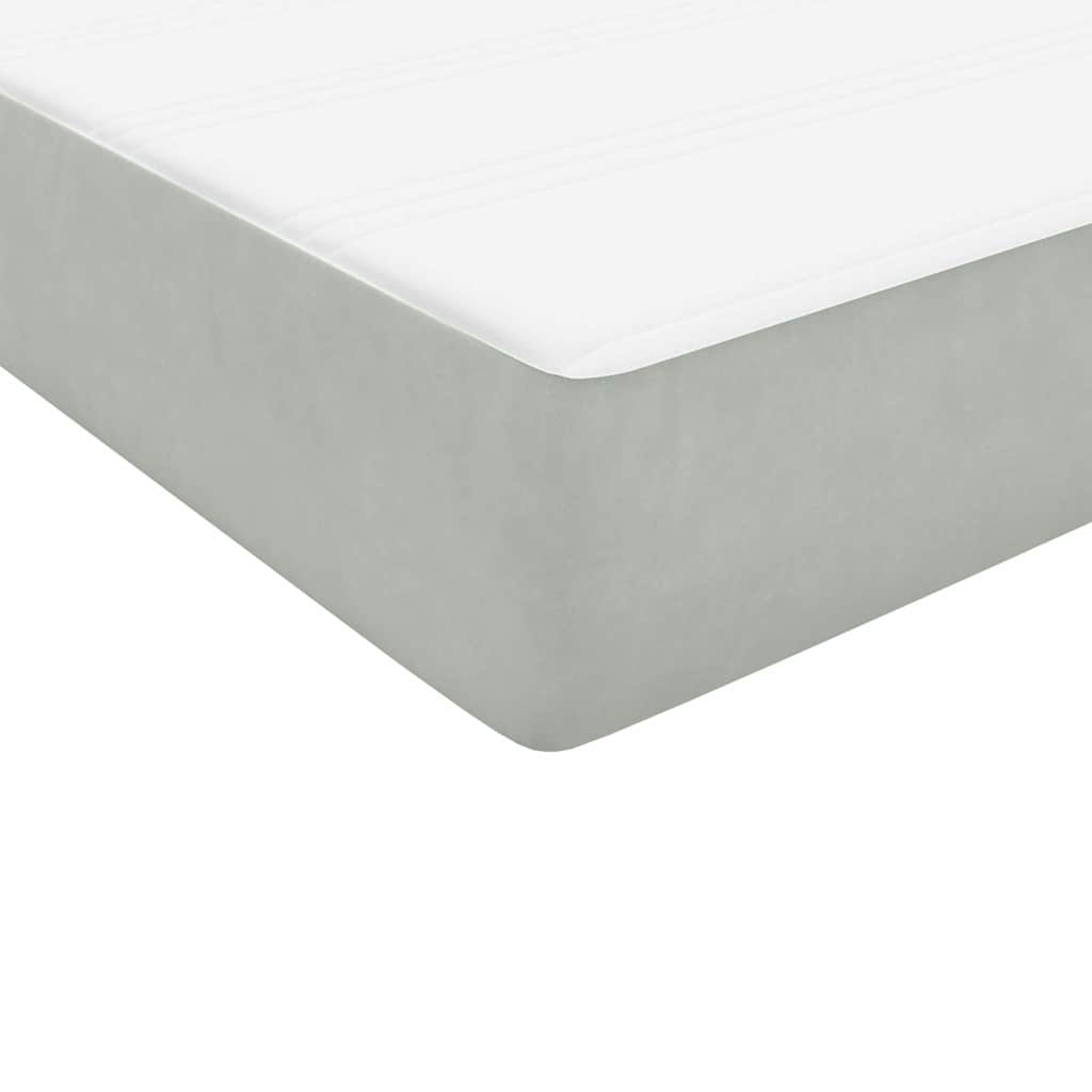 Box Spring krevet s madracem svijetlo sivi 90x210 cm baršun