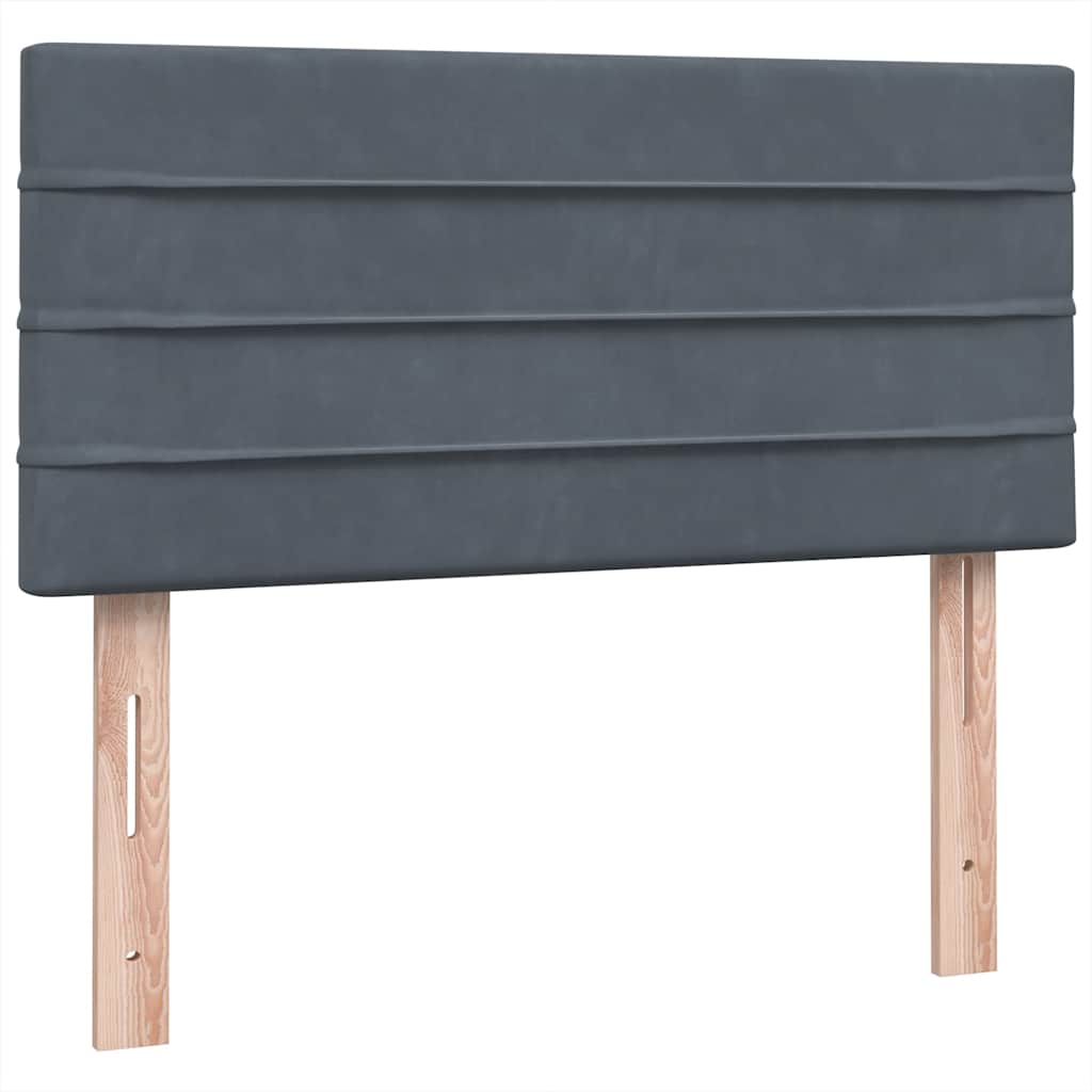Box spring krevet s madracem tamnosivi 80 x 220 cm baršunasti