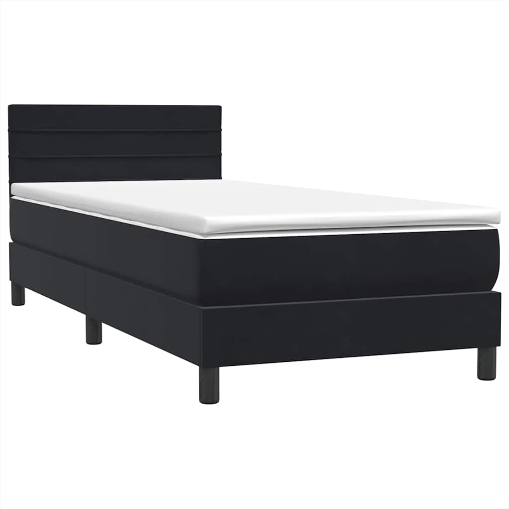 Box spring krevet s madracem crni 80 x 220 cm baršunasti
