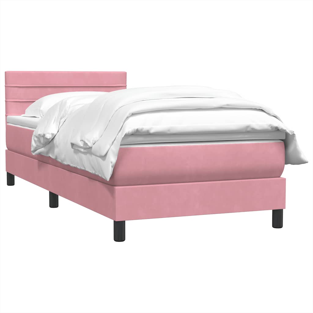 Box spring krevet s madracem ružičasti 80 x 220 cm baršunasti