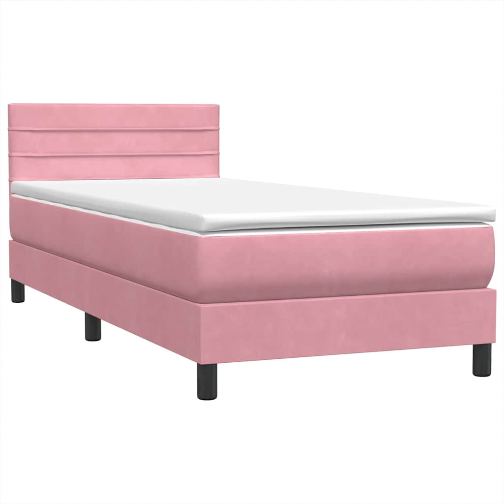 Box spring krevet s madracem ružičasti 80 x 220 cm baršunasti