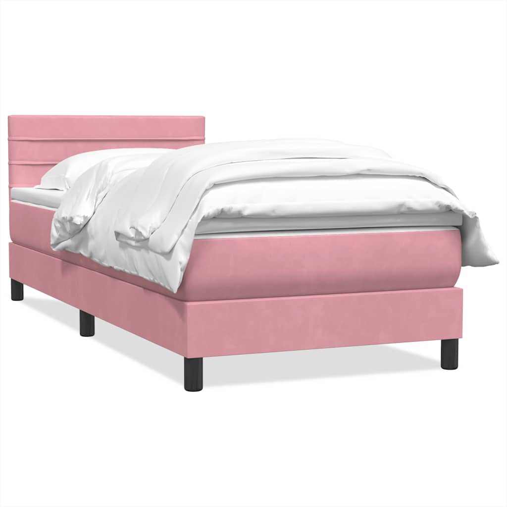 Box spring krevet s madracem ružičasti 90x220 cm baršunasti