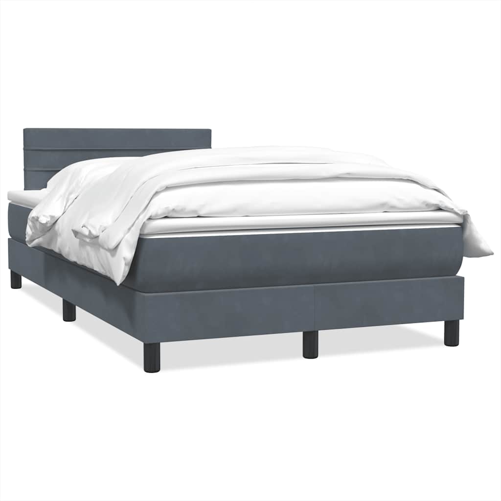 Box Spring krevet s madracem tamno sivi 120x220 cm baršun