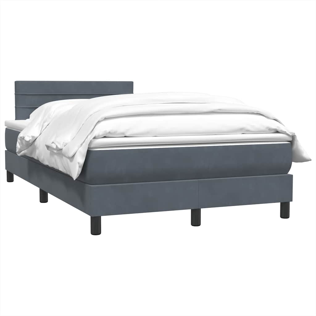 Box Spring krevet s madracem tamno sivi 120x220 cm baršun