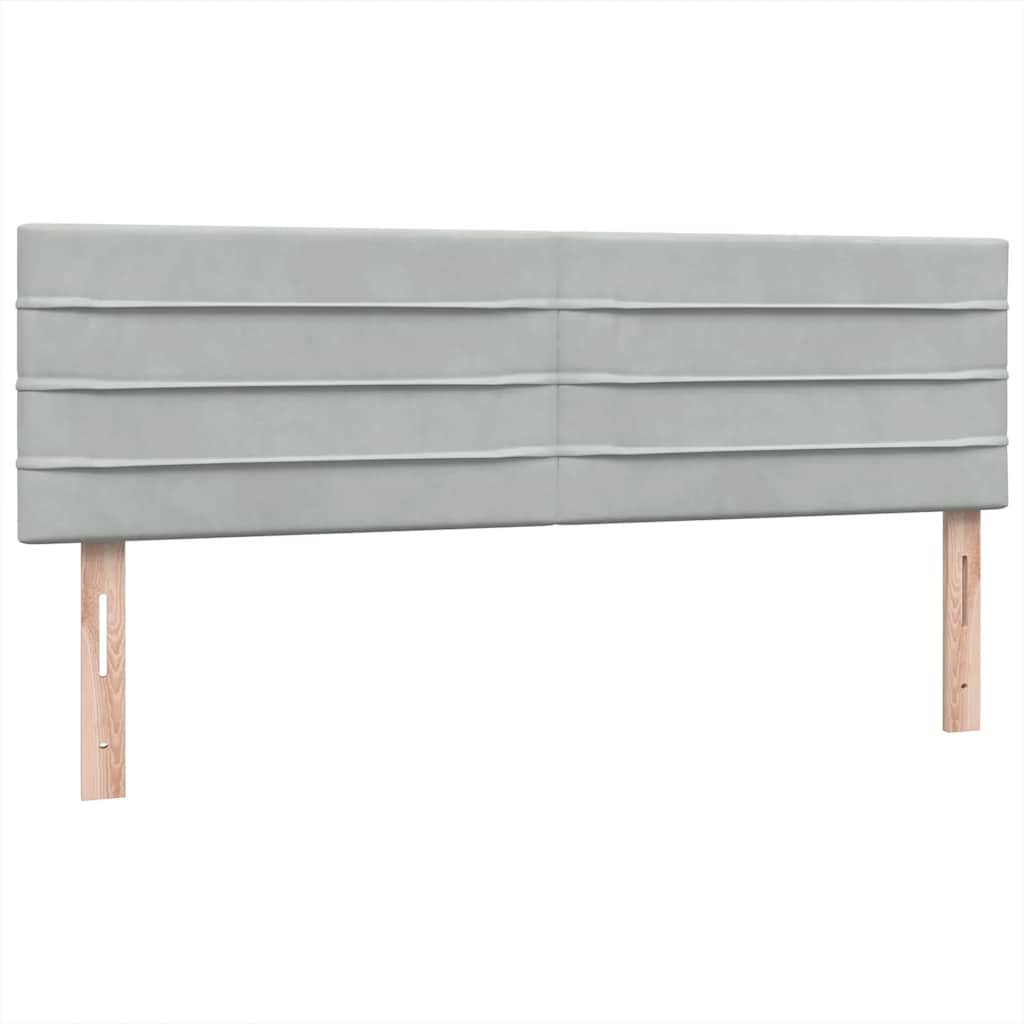 Krevet s oprugama i madracem svjetlosivi 160x220 cm baršunasti