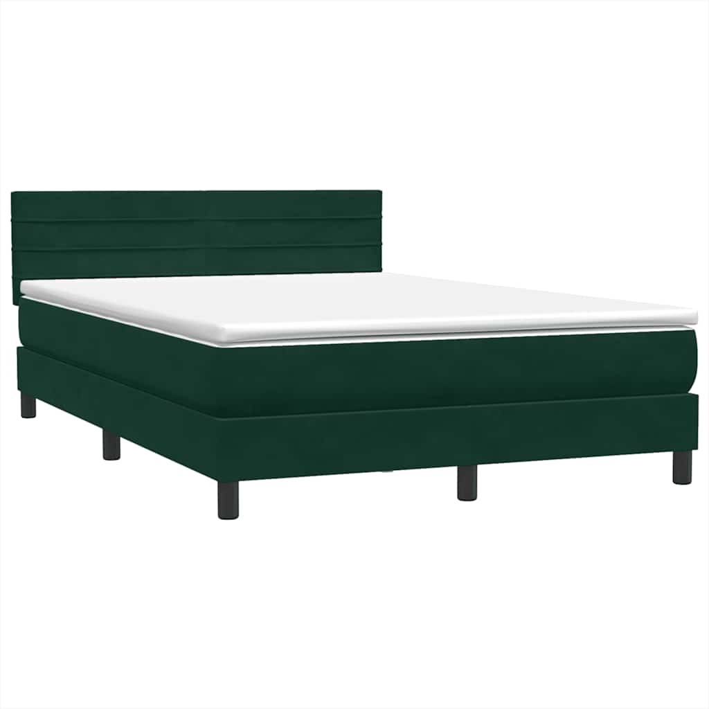 Box Spring krevet s madracem tamno zeleni 160x220 cm baršun