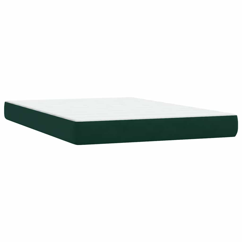 Box Spring krevet s madracem tamno zeleni 160x220 cm baršun