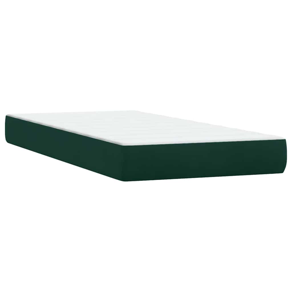 Box Spring krevet s madracem tamno zeleni 180x220 cm baršun