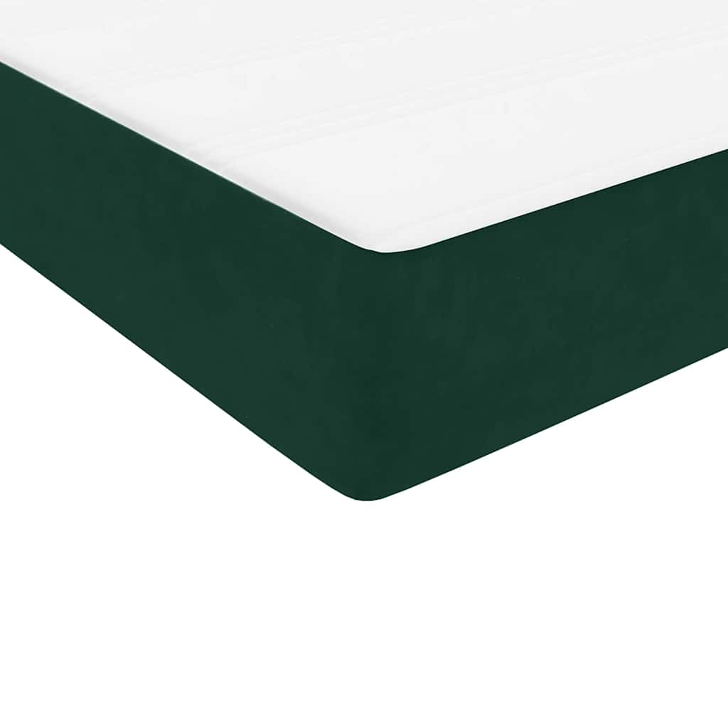 Box Spring krevet s madracem tamno zeleni 180x220 cm baršun