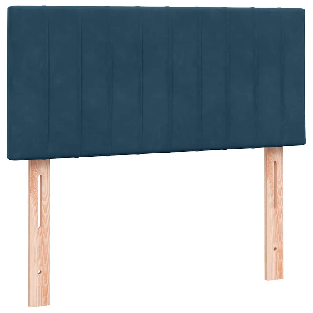 Box Spring krevet s madracem tamnoplavi 80x210 cm baršun