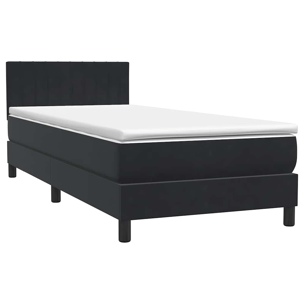 Box spring krevet s madracem crni 90x210 cm baršunasti