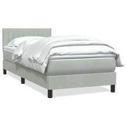 Box Spring krevet s madracem svijetlo sivi 80x220 cm samt