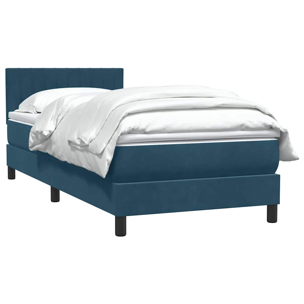 Box spring krevet s madracem tamnoplavi 80x220 cm baršunasti
