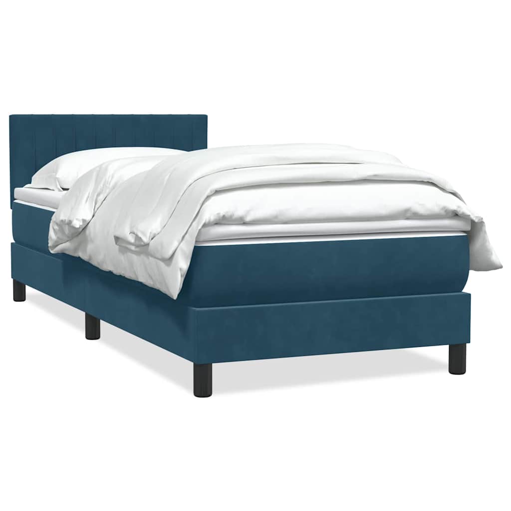 Box spring krevet s madracem tamnoplavi 80x220 cm baršunasti