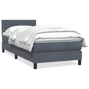 Box spring krevet s madracem tamnosivi 90x220 cm baršunasti